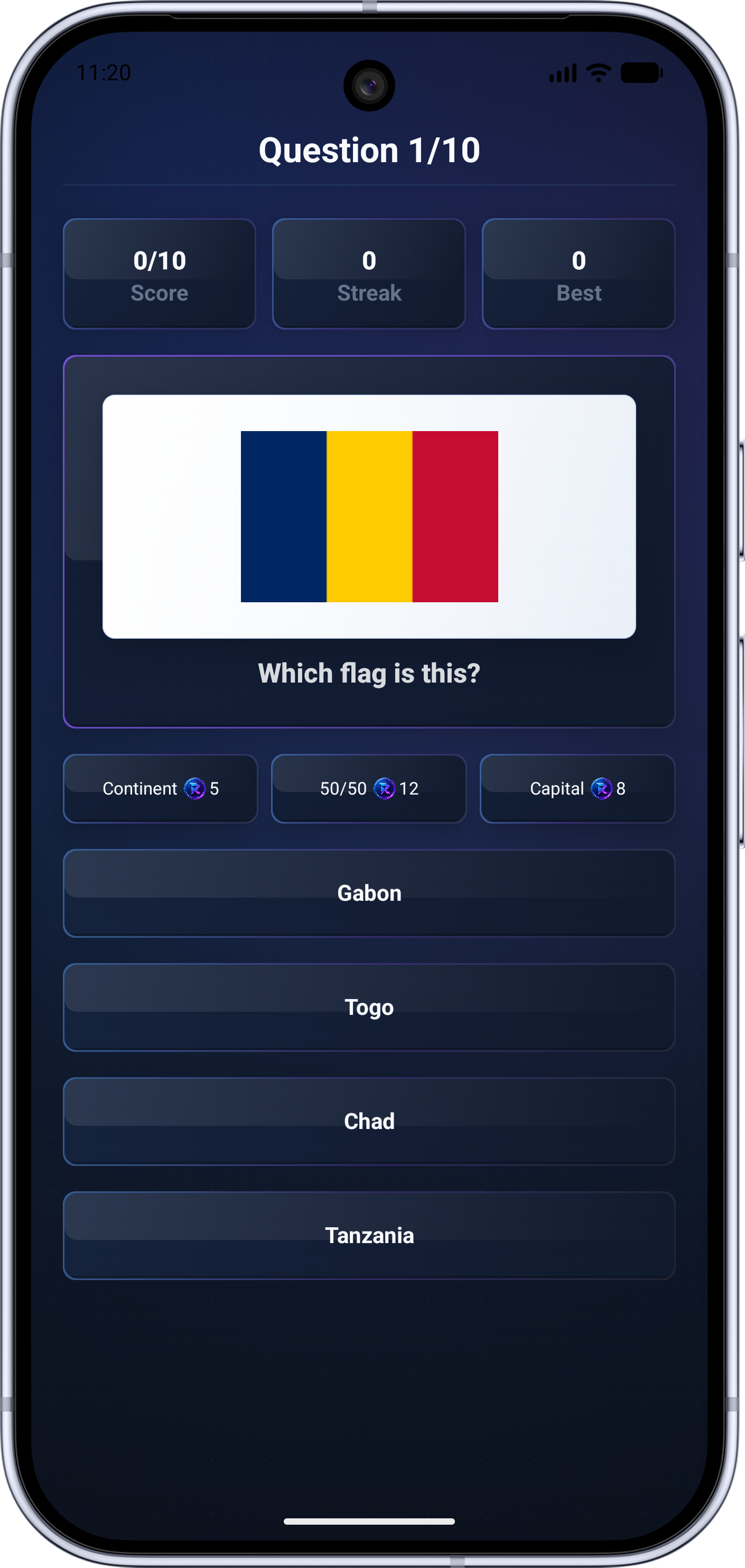 Flag Quiz Pro Fragen-Screen