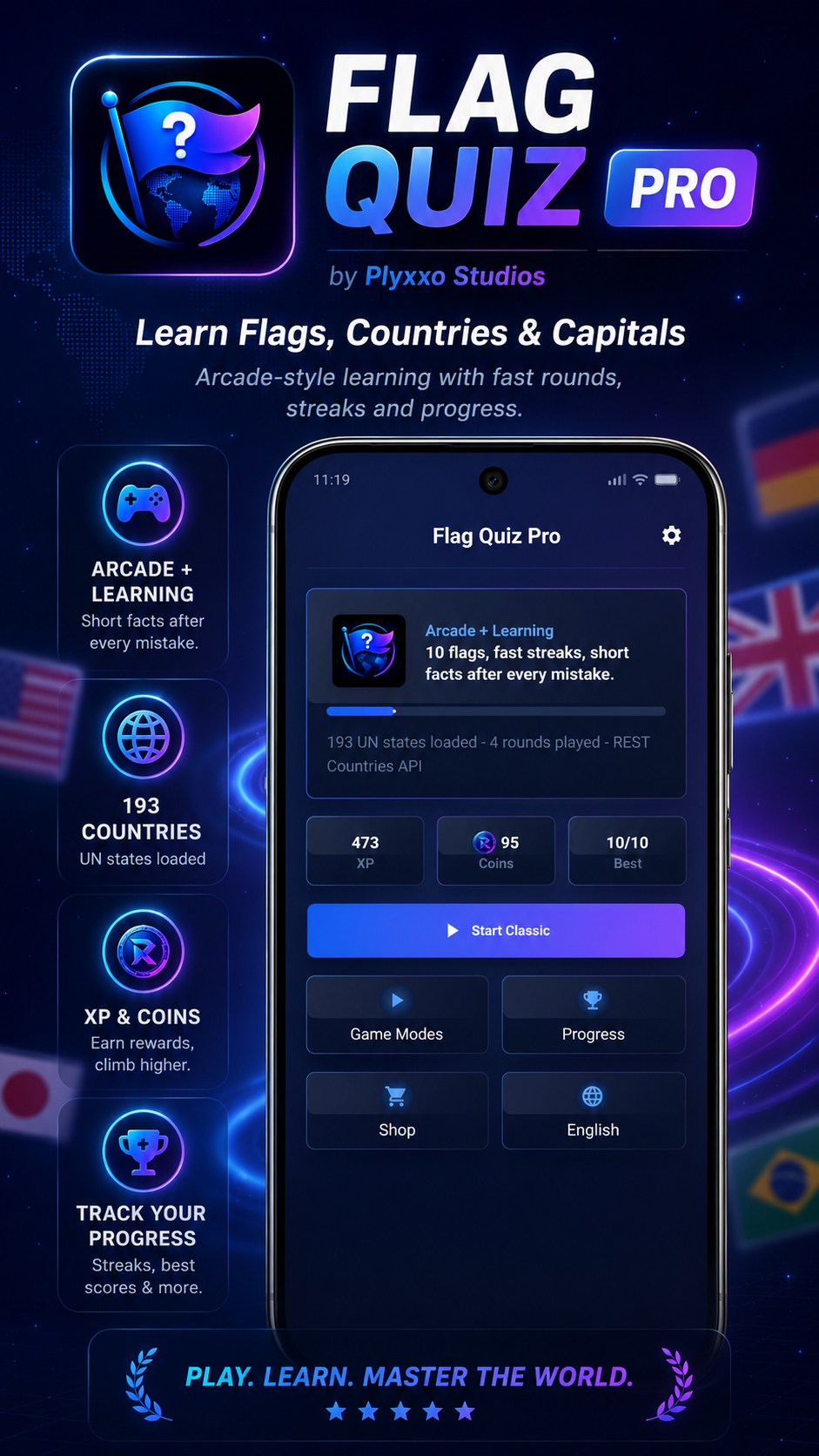 Flag Quiz Pro Feature Übersicht